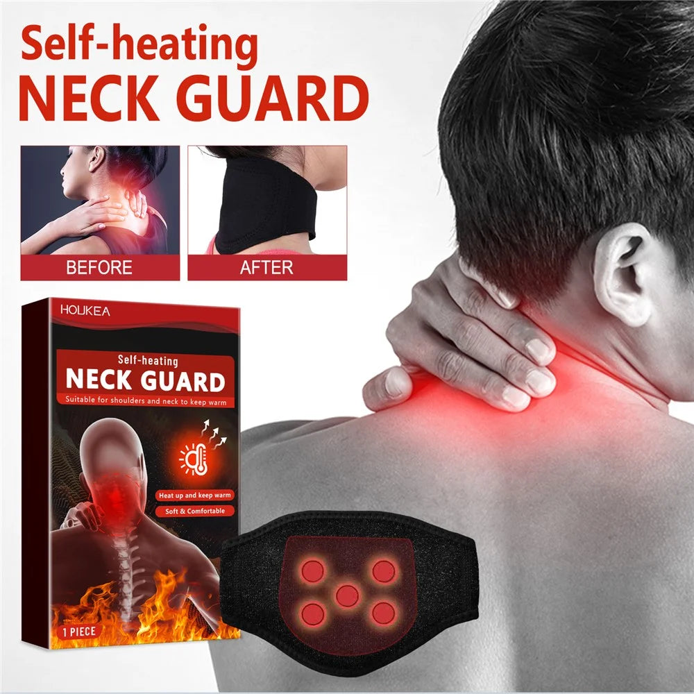 HOUKEA HKA06-A030-1-RD1 Carbon Fiber Self-Heating Neck Guard Pain Relieve Hot Compress Warm Neck Band - 3