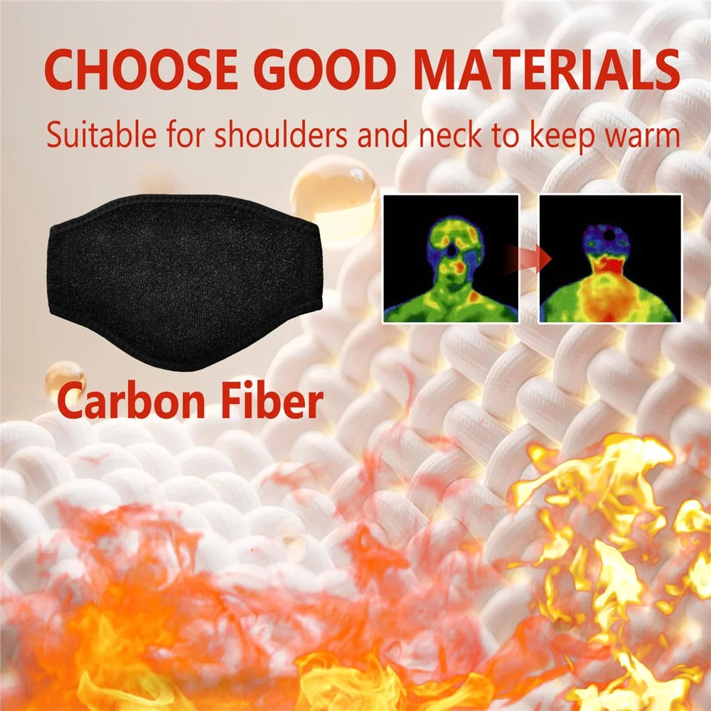 HOUKEA HKA06-A030-1-RD1 Carbon Fiber Self-Heating Neck Guard Pain Relieve Hot Compress Warm Neck Band - 5