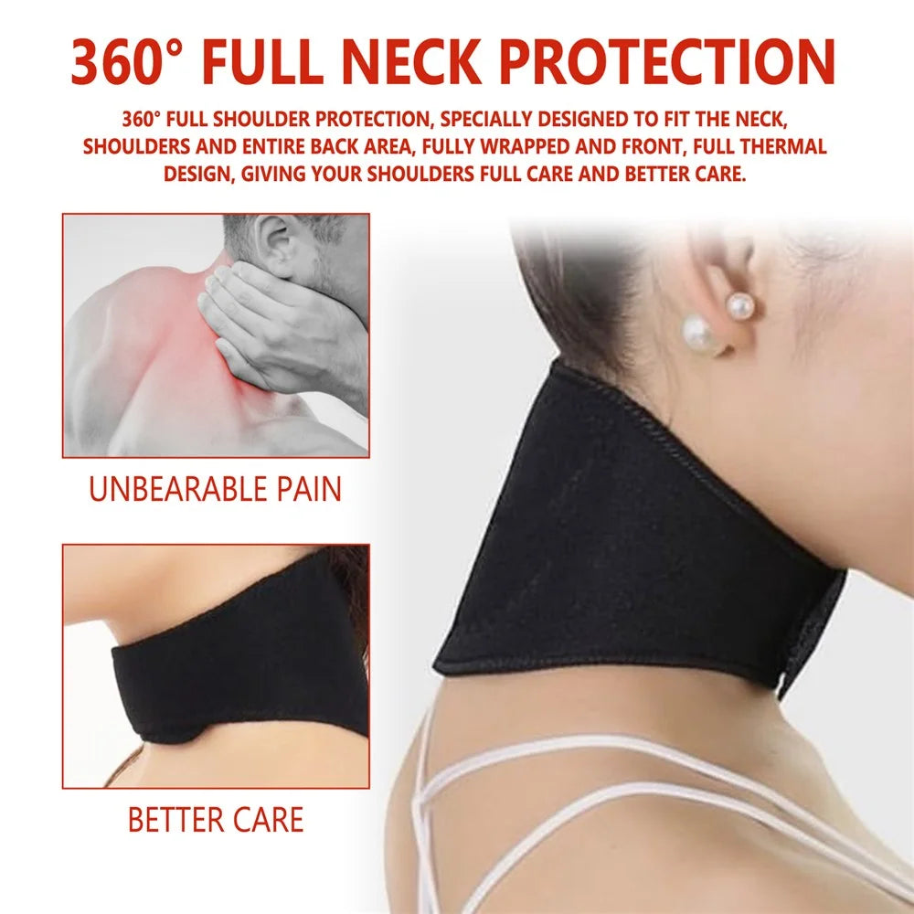 HOUKEA HKA06-A030-1-RD1 Carbon Fiber Self-Heating Neck Guard Pain Relieve Hot Compress Warm Neck Band - 6