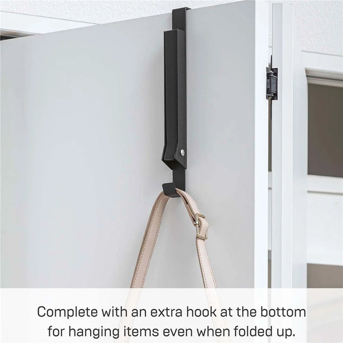 Extender Over The Door Drying Rack 6 Hangers Laundry Hanging Clothes Rack Over Door Hooks Organizer - Black - 3