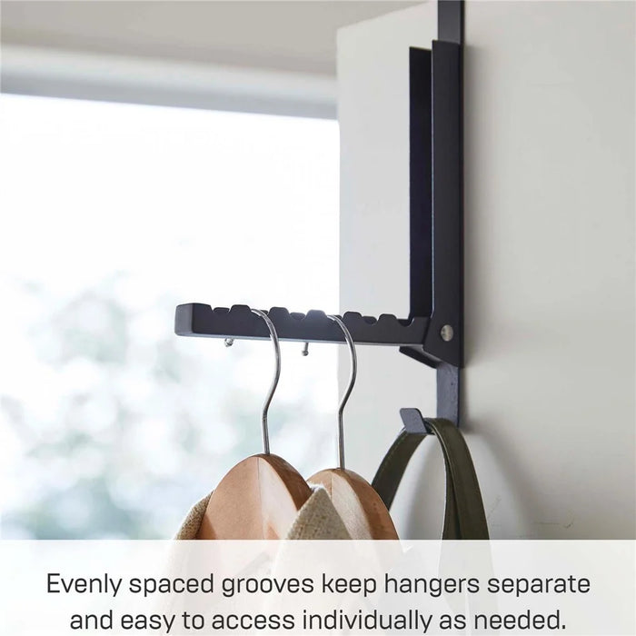 Extender Over The Door Drying Rack 6 Hangers Laundry Hanging Clothes Rack Over Door Hooks Organizer - Black - 4