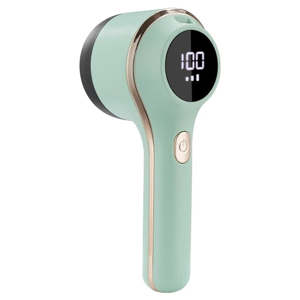 Type-C 400mAh Rechargeable Digital Display Hair Ball Trimmer Shaver Hair Remover - Green - 1