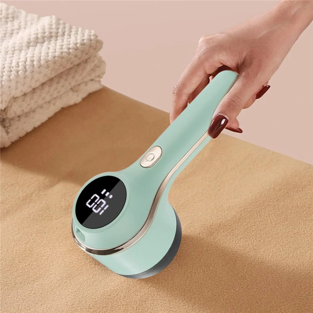 Type-C 400mAh Rechargeable Digital Display Hair Ball Trimmer Shaver Hair Remover - Green - 6