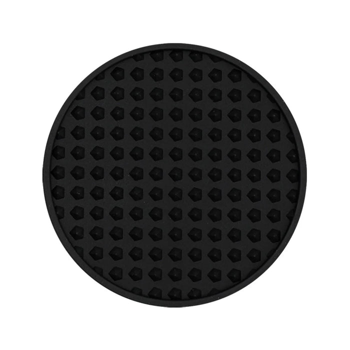 6Pcs / Set Round Insulation Silicone Mat Non-Slip Heat-Resistant Coasters with Iron Bracket - Black - 2