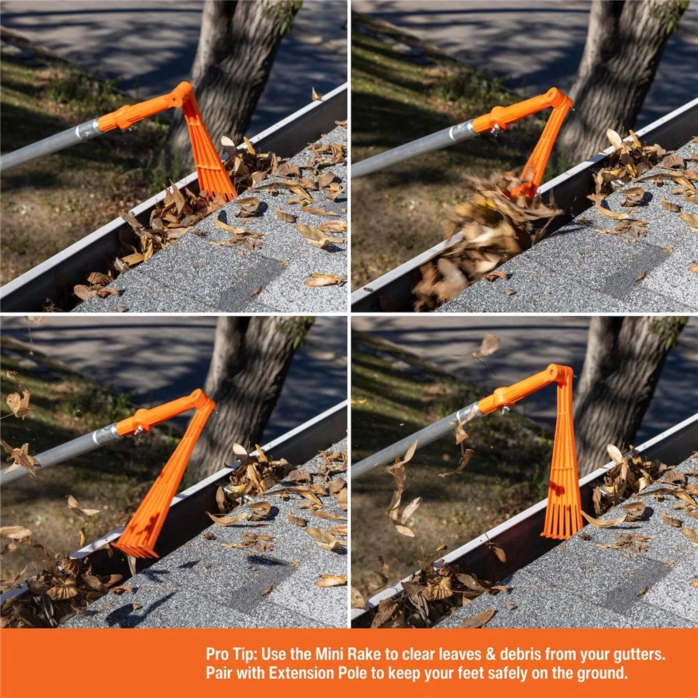Plastic Gutter Cleaning Rake Roof Gutter Scoop Garden Leaf Remover Rain Gutter Cleaning Tool - 3