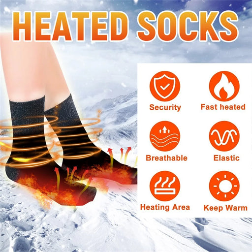 HOUKEA HKA06-A017-2-MK1 1 Pair Self-Heating Mid-Tube Foot Warmer Socks Warm Winter Outdoor Cycling Skiing Heating Socks - 2