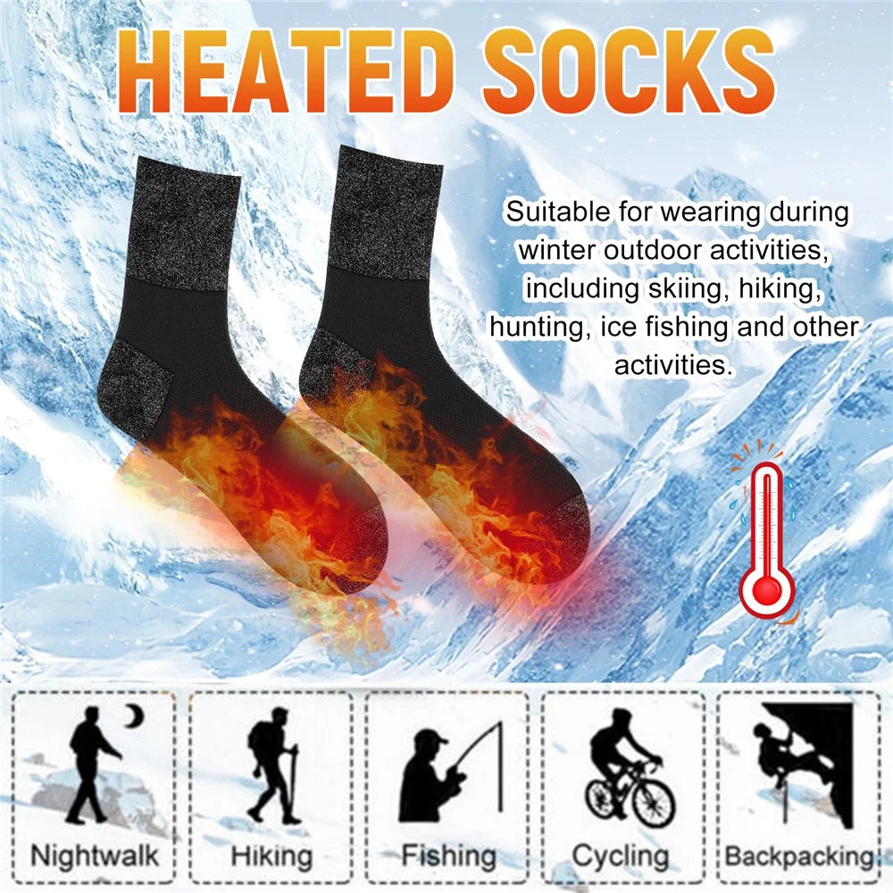 HOUKEA HKA06-A017-2-MK1 1 Pair Self-Heating Mid-Tube Foot Warmer Socks Warm Winter Outdoor Cycling Skiing Heating Socks - 3