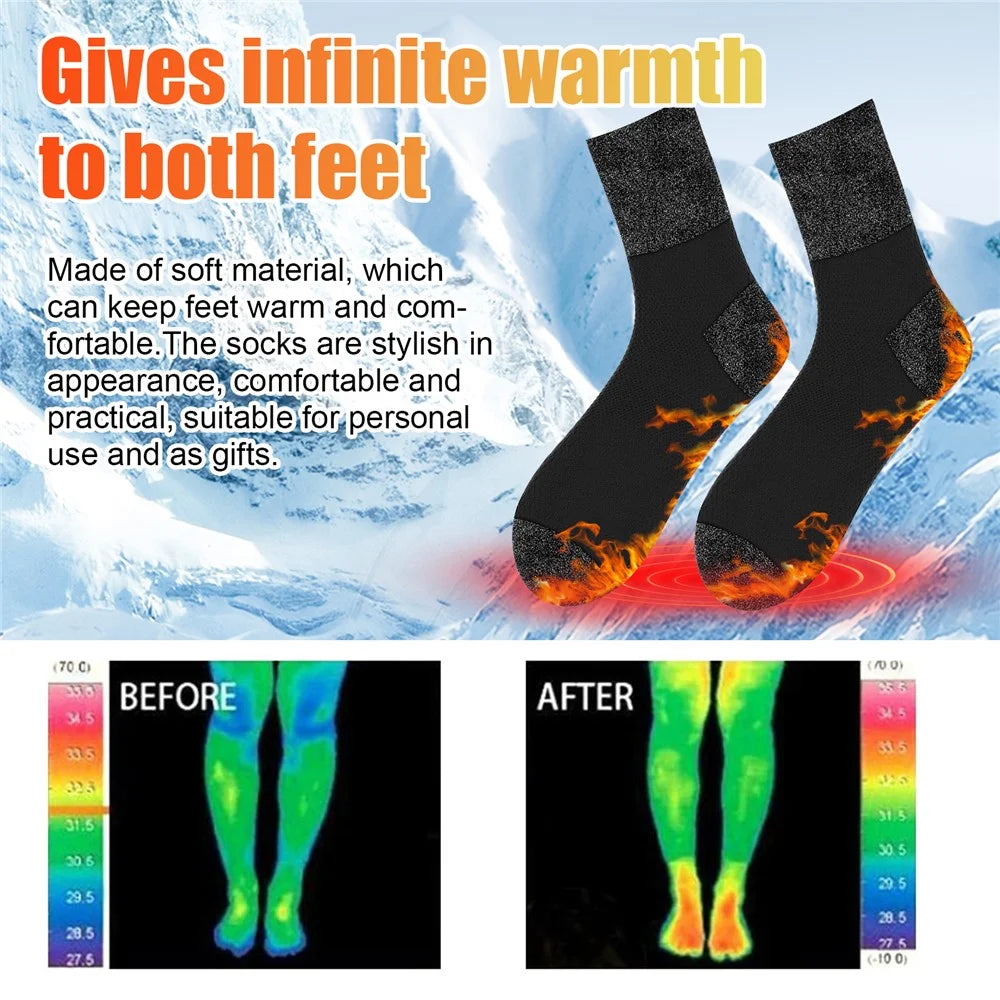 HOUKEA HKA06-A017-2-MK1 1 Pair Self-Heating Mid-Tube Foot Warmer Socks Warm Winter Outdoor Cycling Skiing Heating Socks - 4