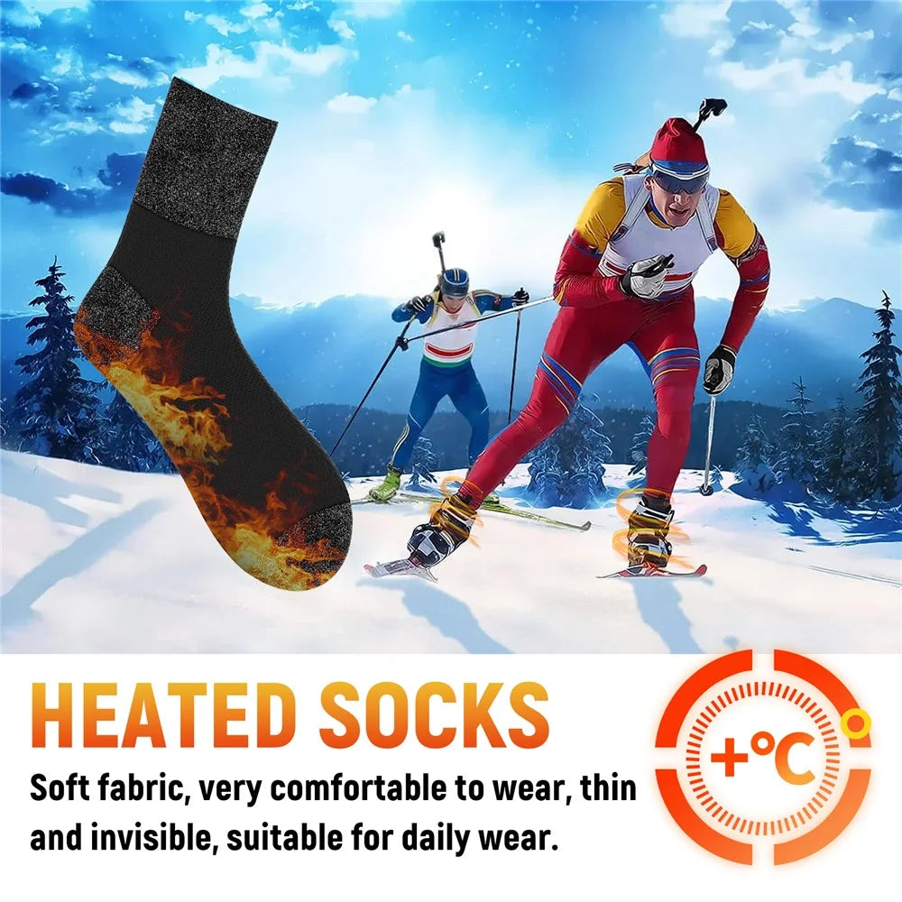 HOUKEA HKA06-A017-2-MK1 1 Pair Self-Heating Mid-Tube Foot Warmer Socks Warm Winter Outdoor Cycling Skiing Heating Socks - 7