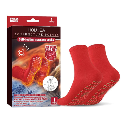 HOUKEA HKA06-A014-1-MK1 1 Pair Self-Heating Massage Socks Winter Outdoor Sports Foot Warming Socks - 1