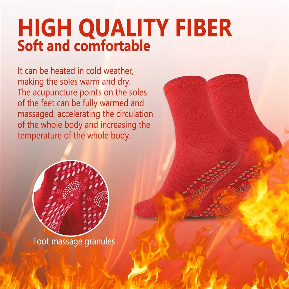 HOUKEA HKA06-A014-1-MK1 1 Pair Self-Heating Massage Socks Winter Outdoor Sports Foot Warming Socks - 2
