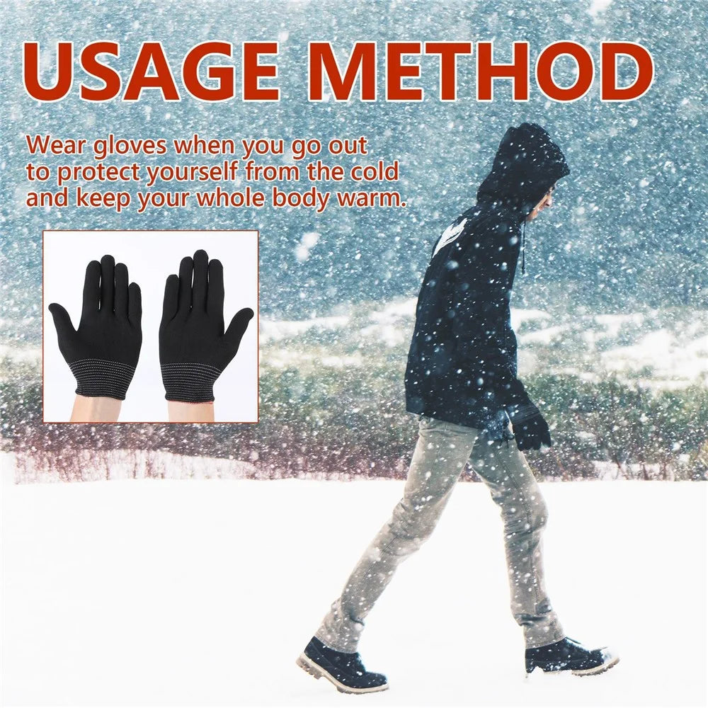 HOUKEA HKA06-A021-2-BK2 1 Pair Nylon Gloves Winter Outdoor Sports Skiing Touch Screen Hand Warm Gloves - 3