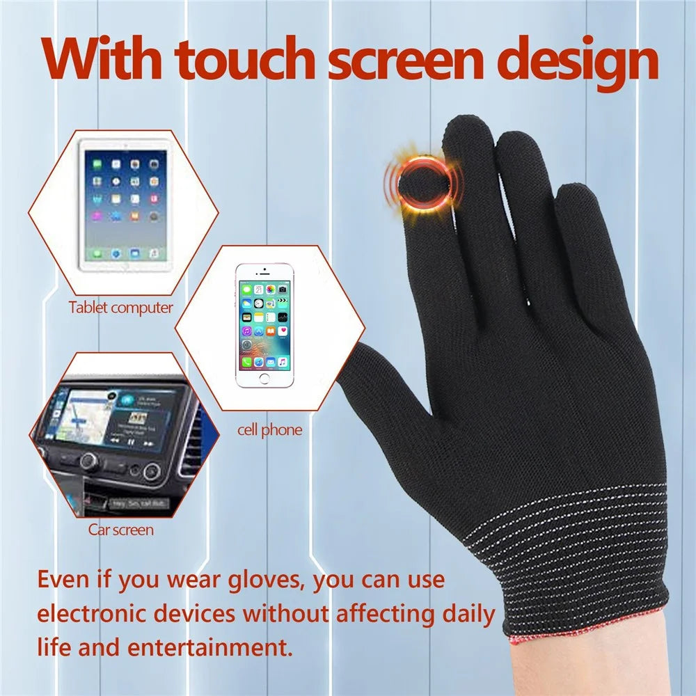 HOUKEA HKA06-A021-2-BK2 1 Pair Nylon Gloves Winter Outdoor Sports Skiing Touch Screen Hand Warm Gloves - 7