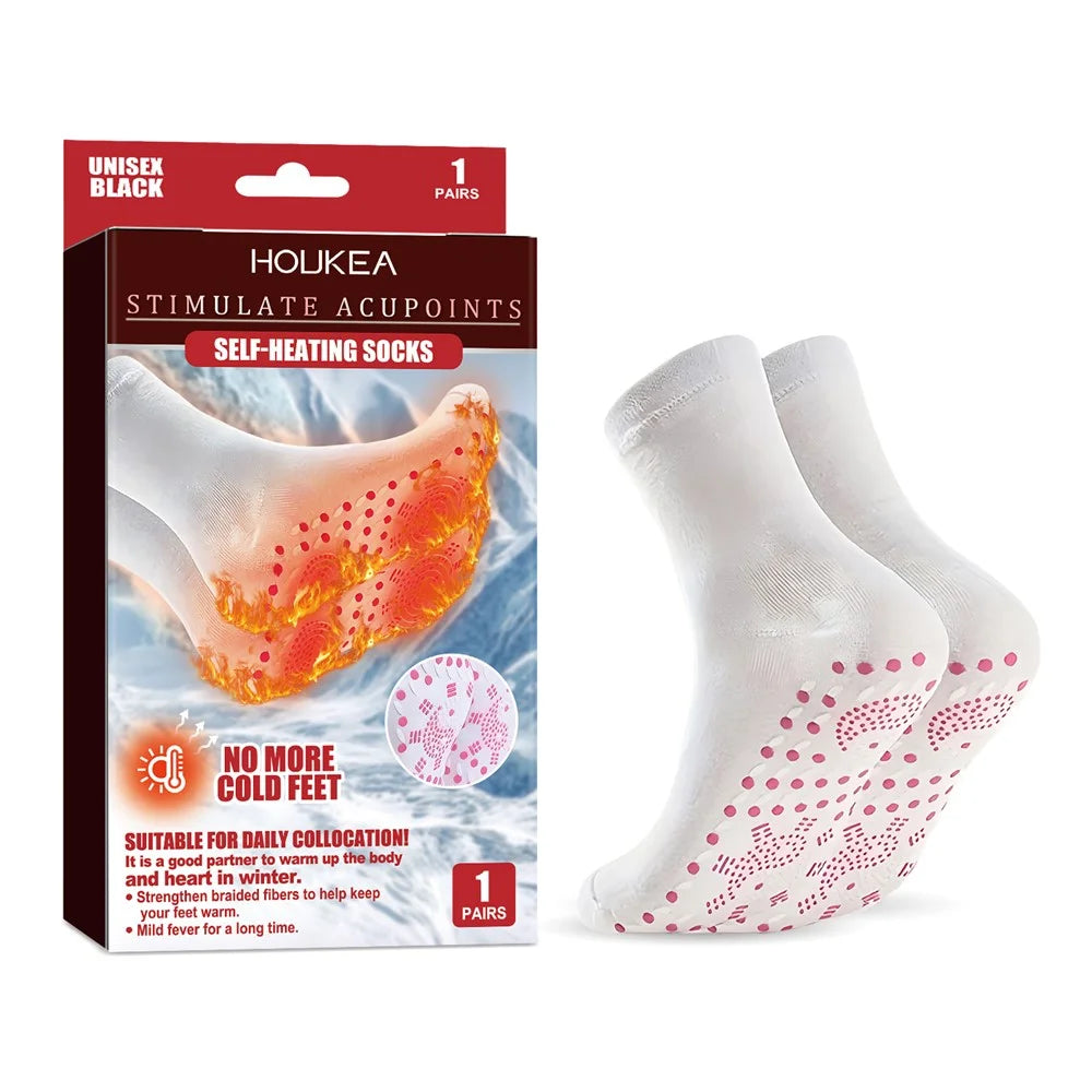 HOUKEA HKA06-A019-2-MK1 1 Pair Winter Warm Socks Wind-Proof Outdoor Sports Self-Heating Massage Socks - 1