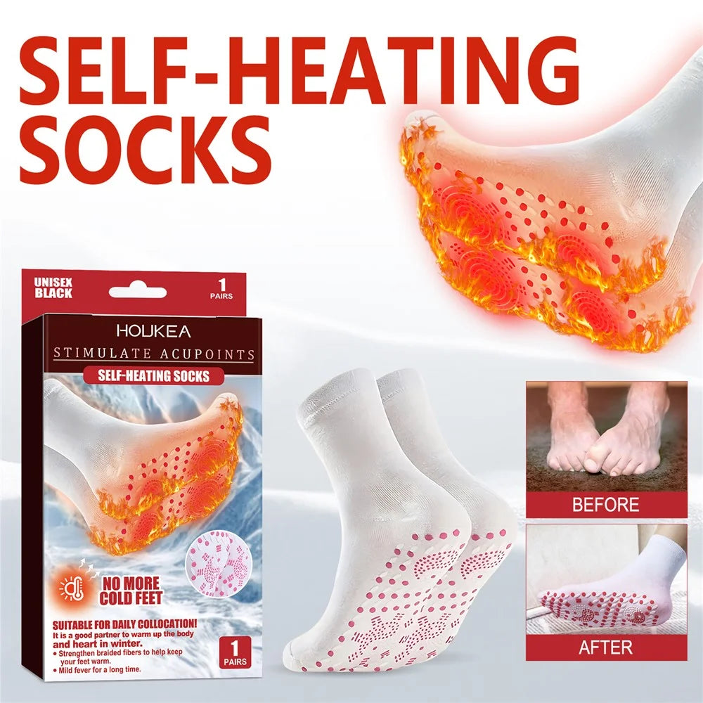 HOUKEA HKA06-A019-2-MK1 1 Pair Winter Warm Socks Wind-Proof Outdoor Sports Self-Heating Massage Socks - 2