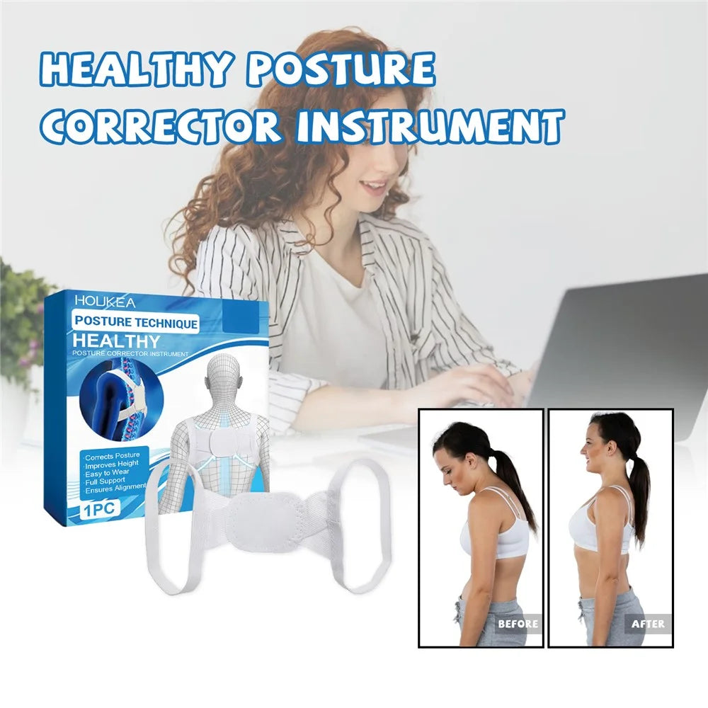 HOUKEA HKA06-A039-1-BU1 Healthy Posture Corrector Anti-Hunchback Back Shoulder Posture Correction Strap - 2