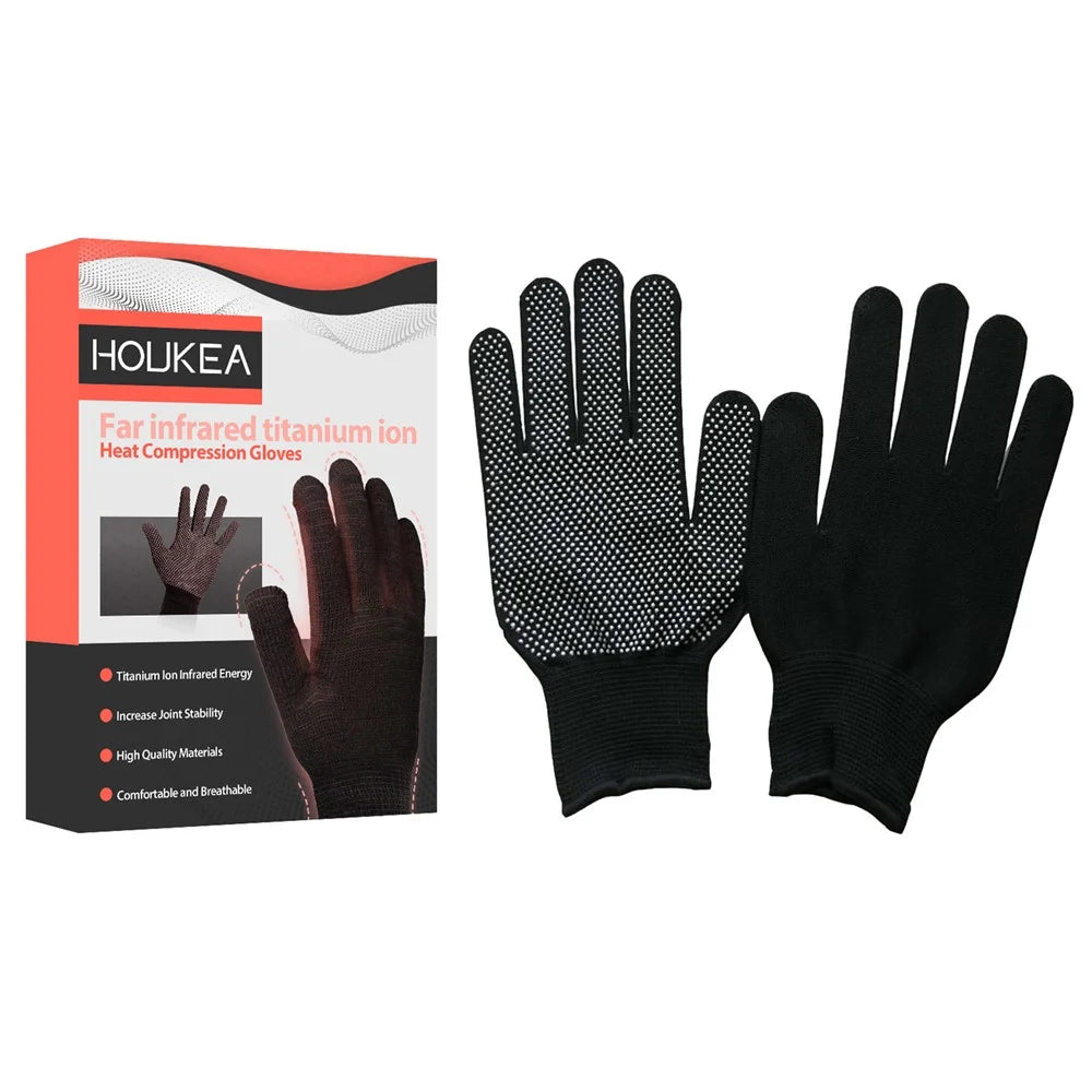 HOUKEA HKA06-A018-2-MK1 1 Pair Far Infrared Titanium Ion Heat Compression Gloves Stiffness Relieve Hand Care Gloves - 1