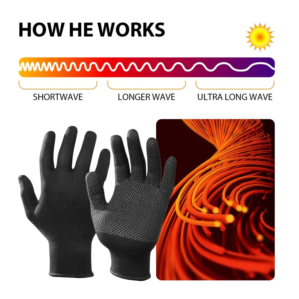 HOUKEA HKA06-A018-2-MK1 1 Pair Far Infrared Titanium Ion Heat Compression Gloves Stiffness Relieve Hand Care Gloves - 7