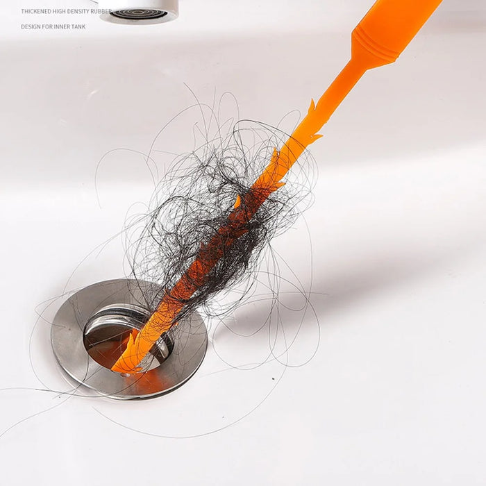 5Pcs 51cm PP Sewer Dredging Hook Sink Pipe Washbasin Bathroom Drain Dredging Tool - Orange - 5