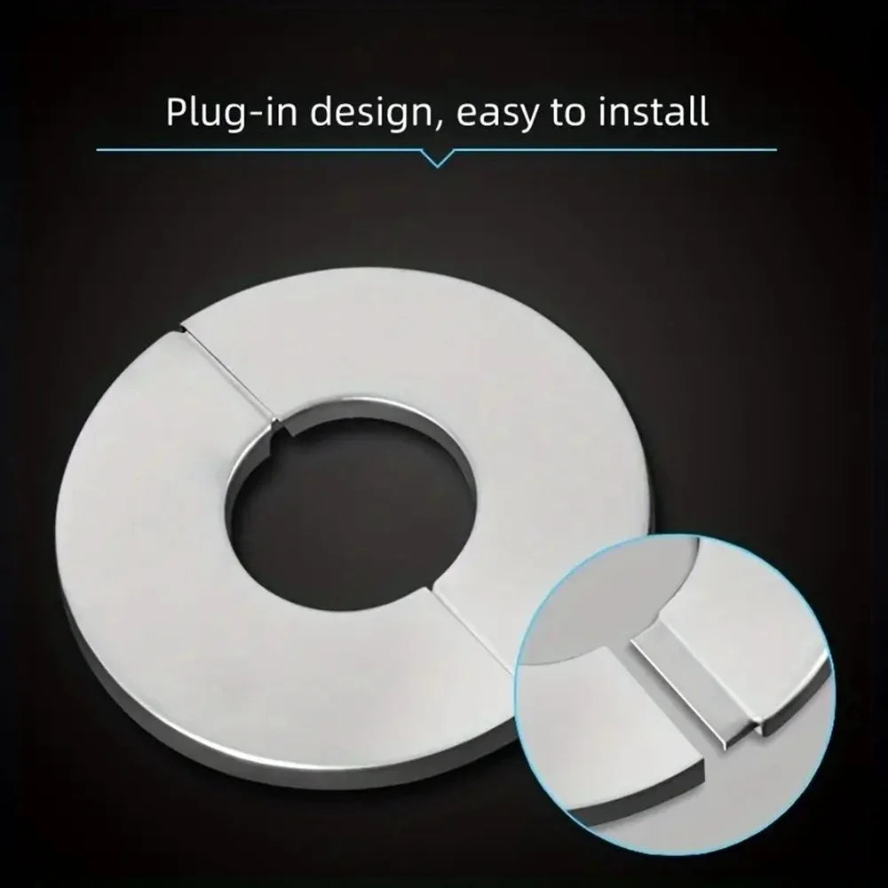 5Pcs Stainless Steel Round Wall Hole Flange Decor Cover Self-Adhesive Faucet Decorative Cover Plate - Inner Diameter 28mm - 5