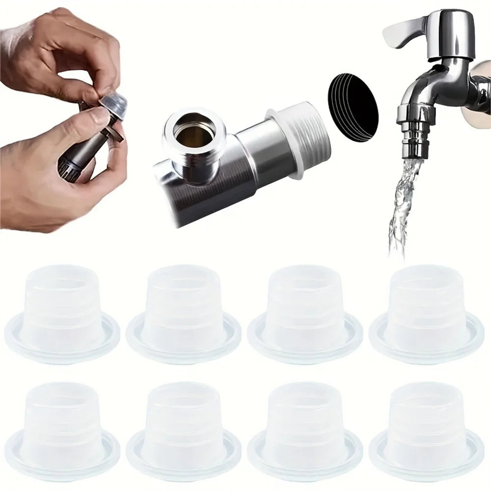 30Pcs Faucet Triangle Valve Leak-Proof Sealing Gasket Faucet Plumbing Silicone Seal Ring Washers - Transparent - 2