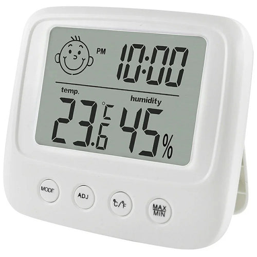 E0828 Smile Face Digital Alarm Clock Multi-Function Household Thermometer Hygrometer (No Backlit) - 1