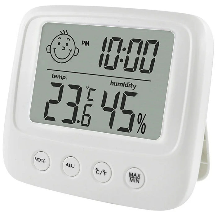 E0828 Smile Face Digital Alarm Clock Multi-Function Household Thermometer Hygrometer (No Backlit) - 1