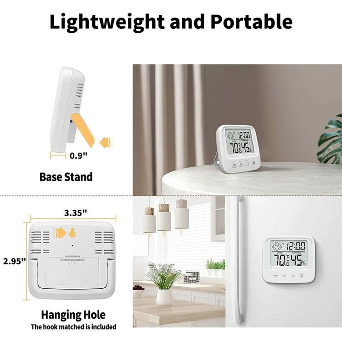E0828 Smile Face Digital Alarm Clock Multi-Function Household Thermometer Hygrometer (No Backlit) - 3