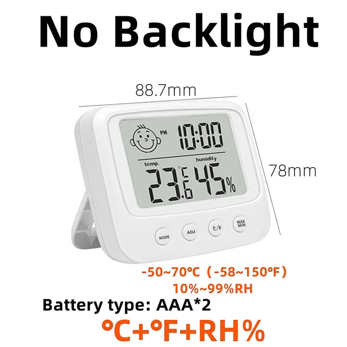 E0828 Smile Face Digital Alarm Clock Multi-Function Household Thermometer Hygrometer (No Backlit) - 7