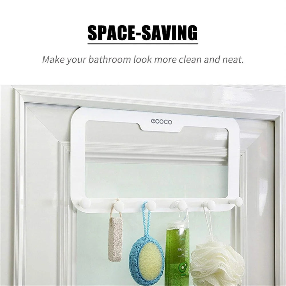 ECOCO Over Door Hook Adhesive 6 Hooks Door Hanger for Clothes Coat Towel Bag - White - 2