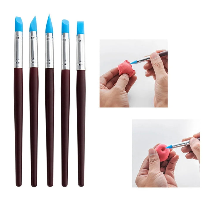 21031324 24PCS Pottery Tools Set Stone Plastic Clay Carving Knives Toys DIY Tools Dotting Pen - 4