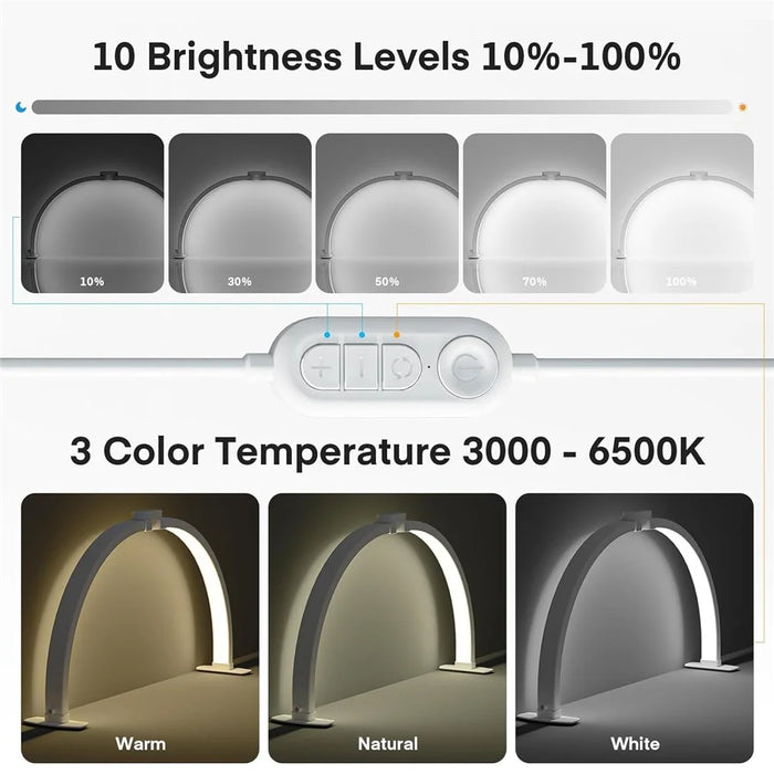F-550A Desktop Nail Art Fill Light Manicure Eyelash Extensions Half-Moon Beauty Light Gift, EU Plug - Black - 3