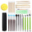 21120628 28PCS DIY Pottery Tools Kit Pottery Carving Knife Set Plastic Clay Pill Stick Silicone Oil Painting Brush - 1