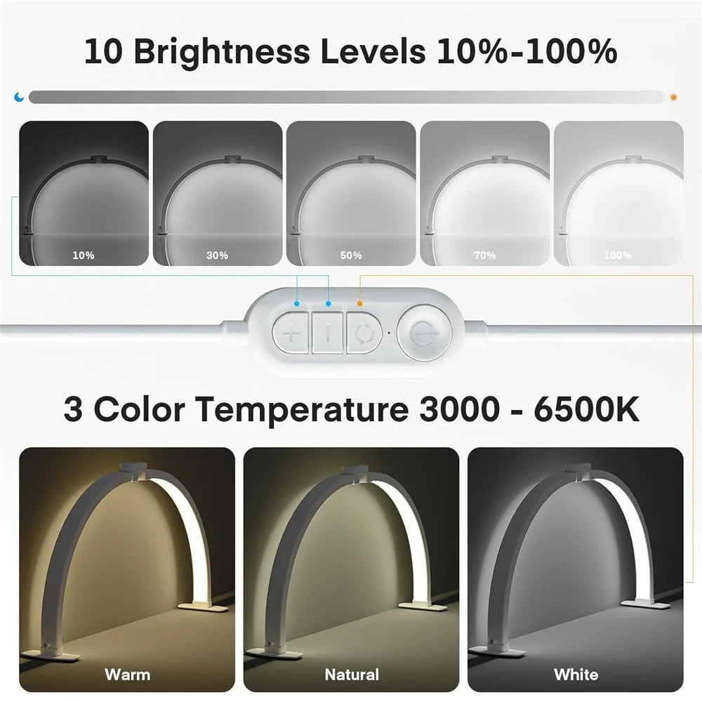 F-700A Desktop Nail Art Fill Light Manicure Eyelash Extensions Half-Moon Beauty Light Gift, EU Plug - Black - 4