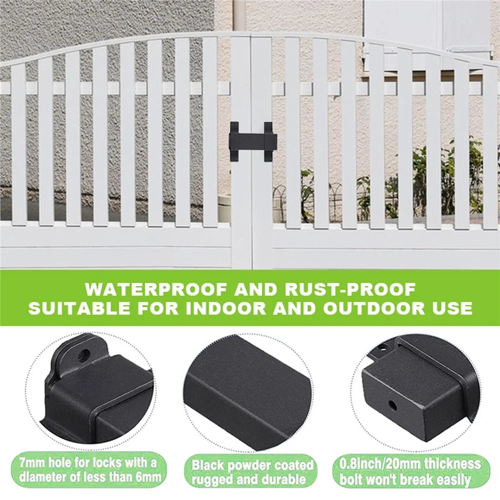 Heavy Duty Sliding Door Lock Forged Steel Security Door Latch for Wooden Fence Yard Barn - 5