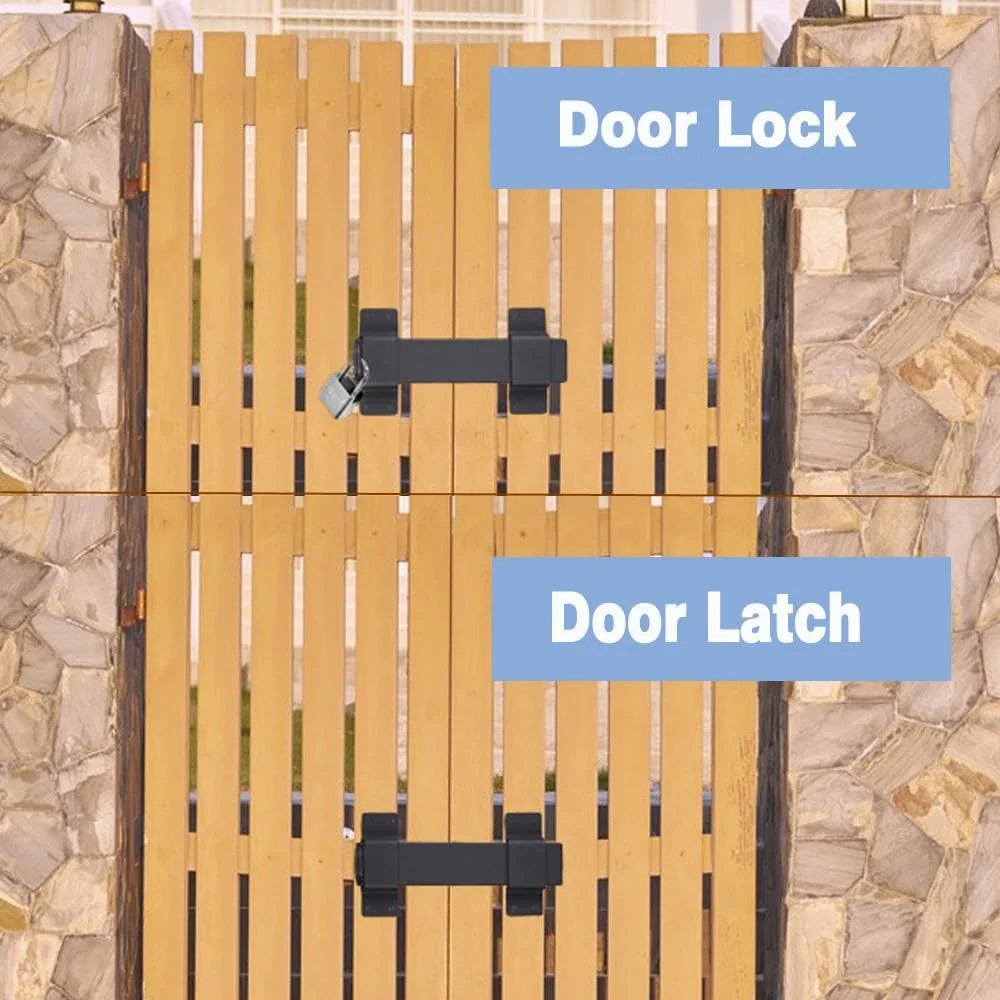 Heavy Duty Sliding Door Lock Forged Steel Security Door Latch for Wooden Fence Yard Barn - 6