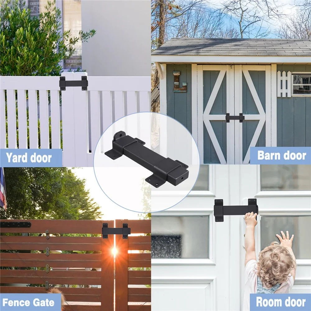 Heavy Duty Sliding Door Lock Forged Steel Security Door Latch for Wooden Fence Yard Barn - 7