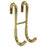 Drill Free S Shape Dual Hook Space Saving Stainless Steel Hanger for Bathroom Kitchen - Gold - 1