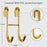 Drill Free S Shape Dual Hook Space Saving Stainless Steel Hanger for Bathroom Kitchen - Gold - 7