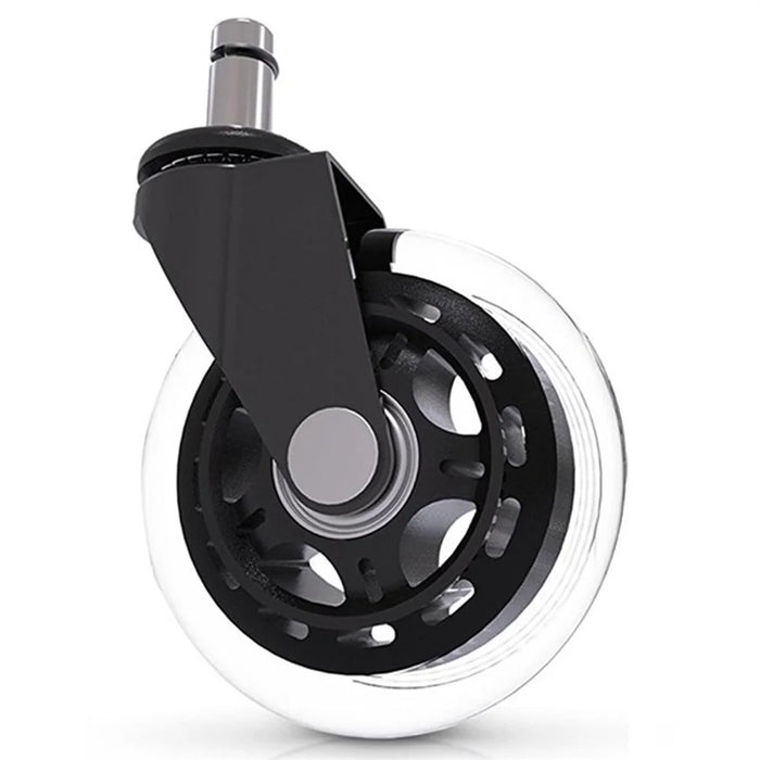 2.5 Inch Office Chair Caster Wheels Clear PU Safe Silent Roller Wheels Replacement for All Floors - 1