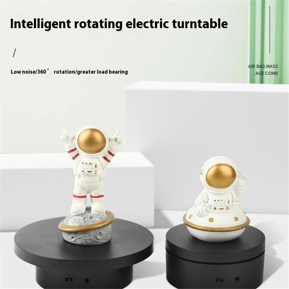 14cm USB Powered Electric Rotating Display Stand Jewelry Photography Turntable - Black - 6