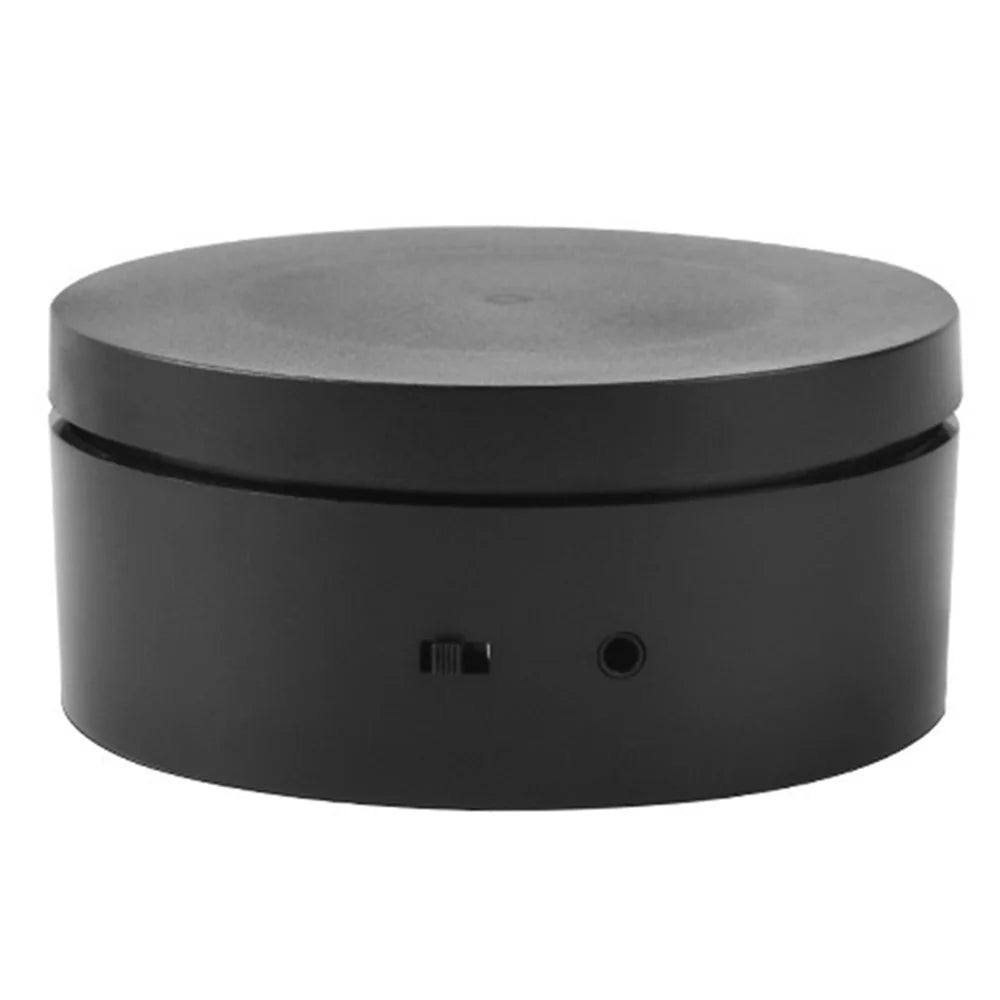 10cm USB Powered Electric Rotating Display Stand Jewelry Photography Turntable - Black - 1