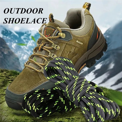1 Pair 140cm Martin Boots Hiking Shoe Laces Round Wear-Resistant Polyester Shoelace Rope - Black+White - 2