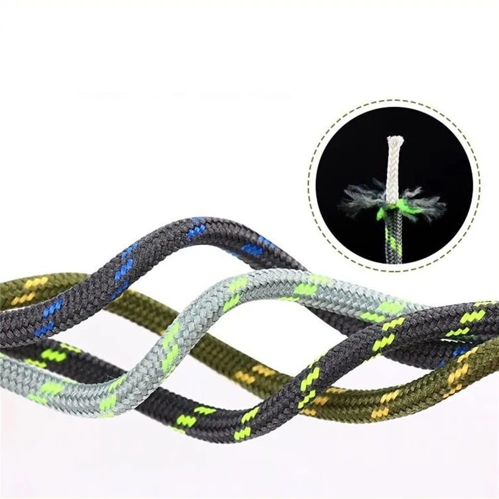 1 Pair 160cm Martin Boots Hiking Shoe Laces Round Wear-Resistant Polyester Shoelace Rope - Black+White - 4