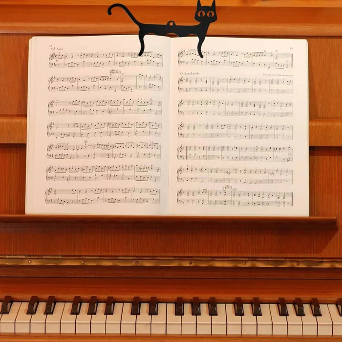 2 PCS Cat Shaped Music Book Clip Iron Piano Sheet Holder Bookmark Page Clip Foldable Stand - 4