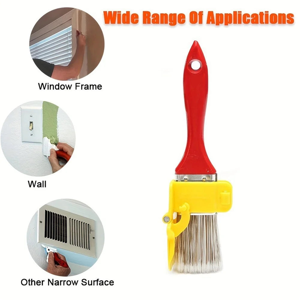 Wooden Handle Paint Edger Brush for Wall Corners Interior Painting Trim Edge with Guard Plate - 3