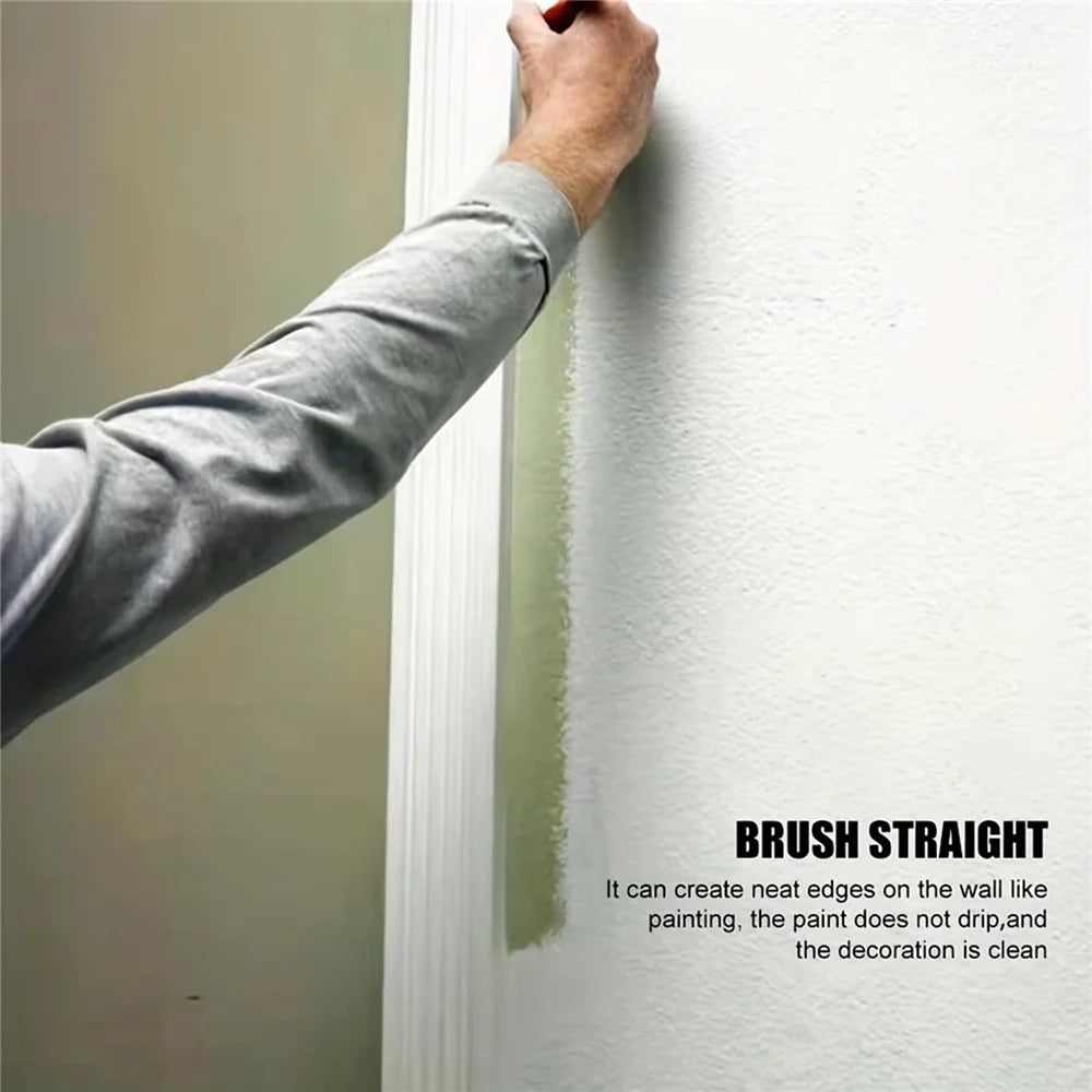 Wooden Handle Paint Edger Brush for Wall Corners Interior Painting Trim Edge with Guard Plate - 4