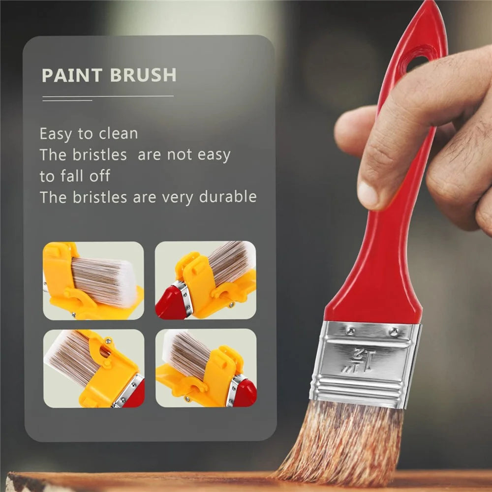 Wooden Handle Paint Edger Brush for Wall Corners Interior Painting Trim Edge with Guard Plate - 5