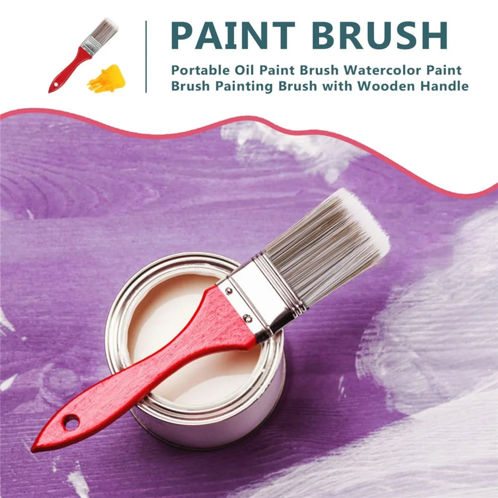 Wooden Handle Paint Edger Brush for Wall Corners Interior Painting Trim Edge with Guard Plate - 6