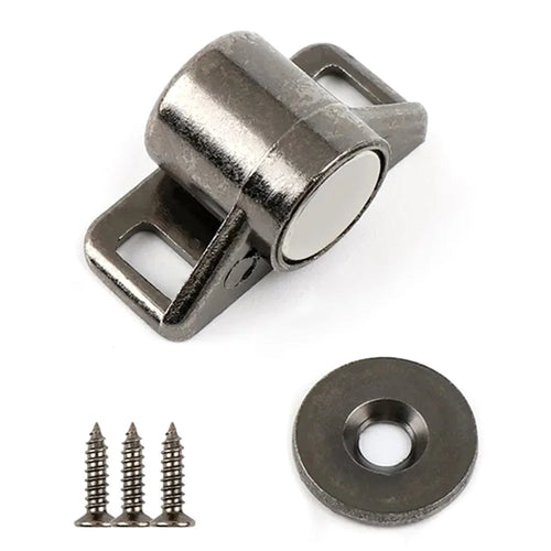 Magnetic Cabinet Latch Zinc Alloy Door Catch Furniture Door Stopper for Children Safety - Black - 1